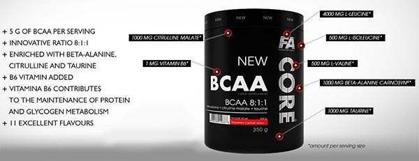 Core Bcaa 8:1:1 350 gr Fitness Authority