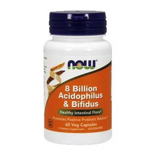 Acidophilus e Bifidus 8 Billion 60 cps Now Food