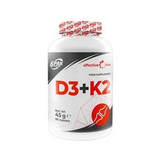 Effective D3+K2 90 cps 6PAK Nutrition